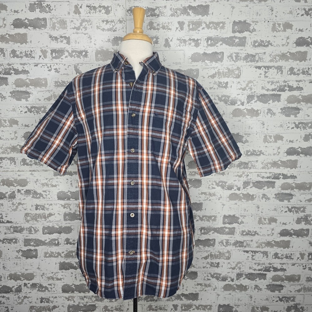 Carhartt Men Relaxed Fit Multicolor Plaid Embroidered Logo Casual Short Sleeve L